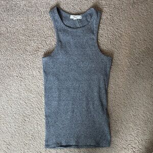 Rag & Bone Charcoal Ribbed Tank Top